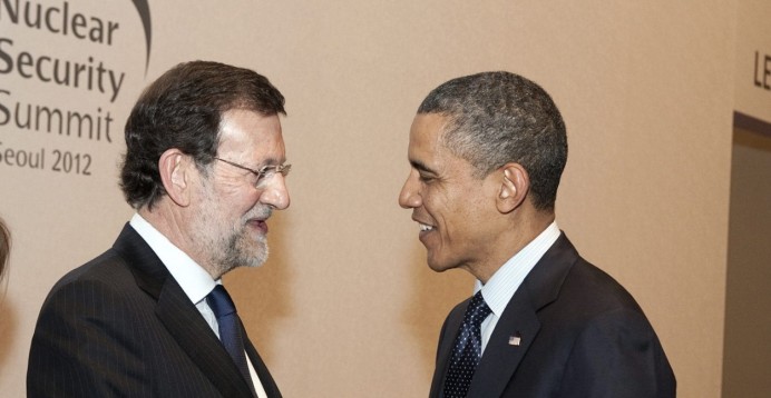 Spanish PM Mariano Rajoy meets Barack Obama in Seoul