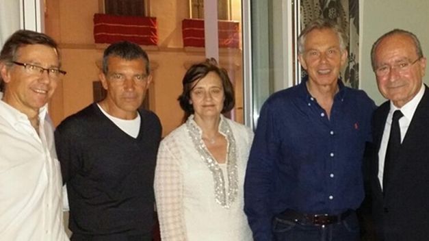 The Blairs and Antonio Banderas in Málaga