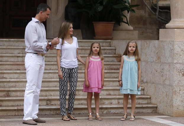 Spain's King Felipe, Queen Letizia, Princess Leonor abd Princess Sofia